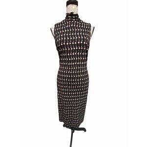 Vintage Iyripue Dress Sz Med Midi Knit Mock Neck Sheath Wimsigoth Retro Fairy